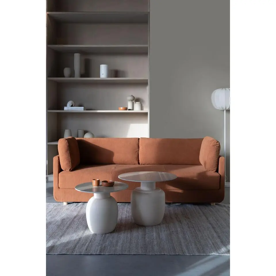 Housecraft Karula Bijzettafel Travetin-Look 60x60 cm Hoog Beige