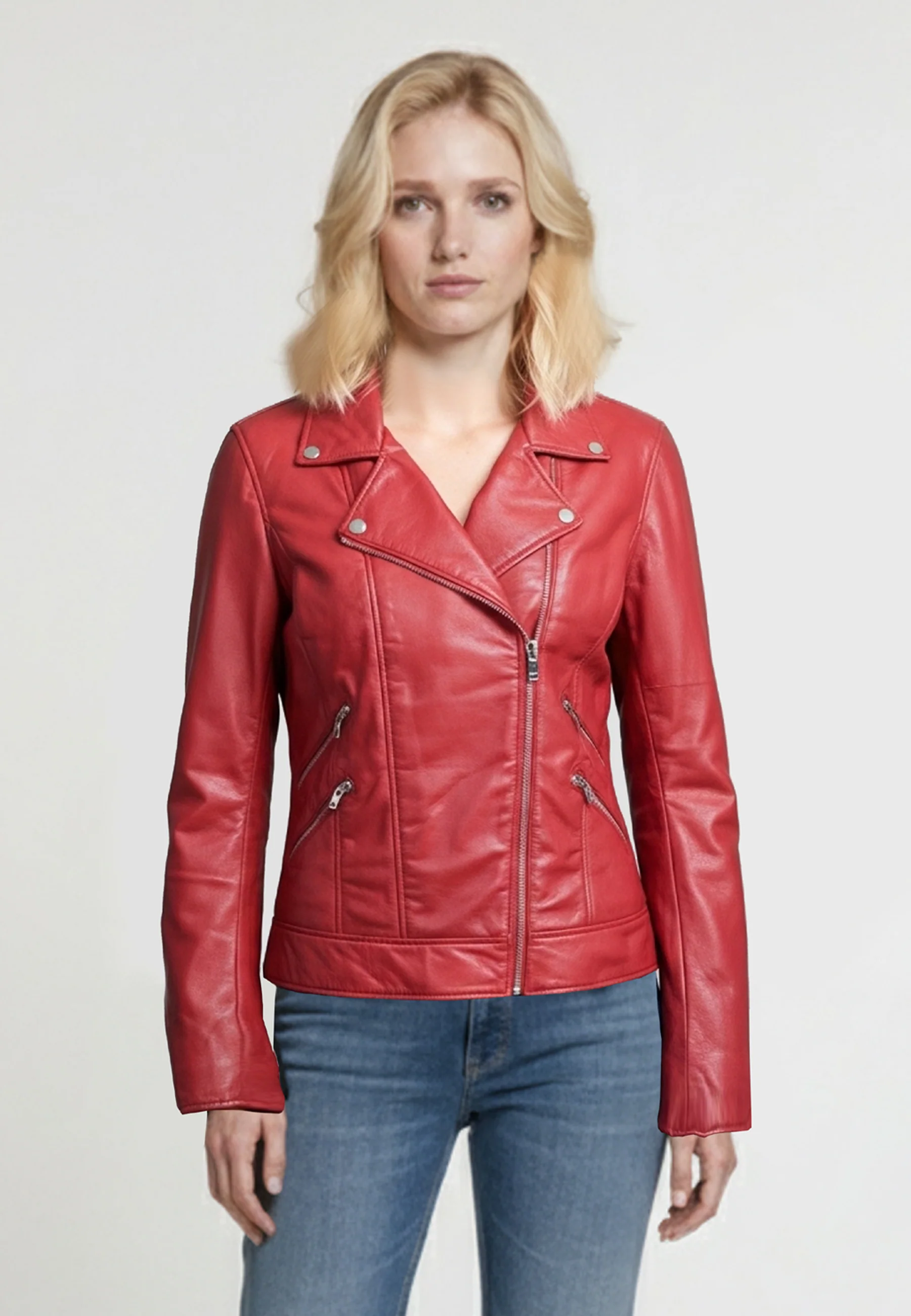 Perfecto rouge en cuir DENISE