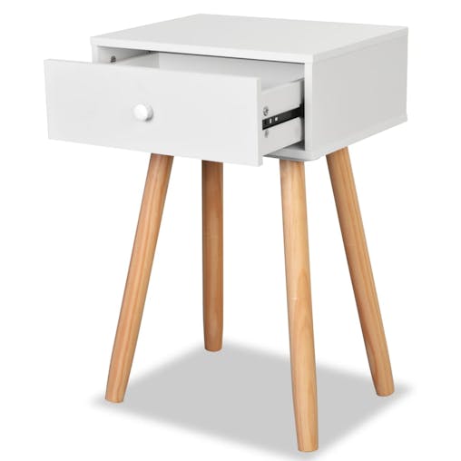 NNEVL Bedside Tables 2 pcs Solid Pinewood 40x30x61 cm White