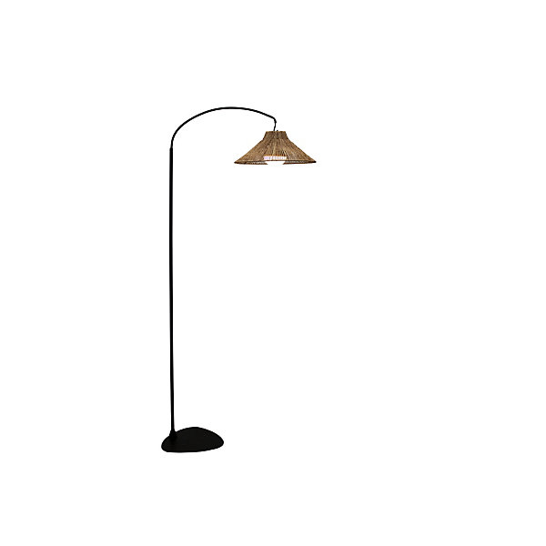 Lampadaire d'extérieur rechargeable dimmable Niza aspect fibres naturelles noir H.165 900lm Newgarden