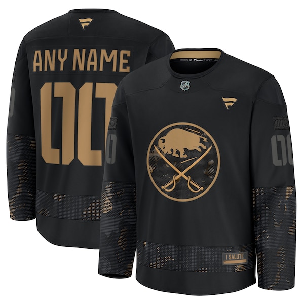 Buffalo Sabres  2024 Military Appreciation Personalized Long Sleeve Practice Jersey - Black
