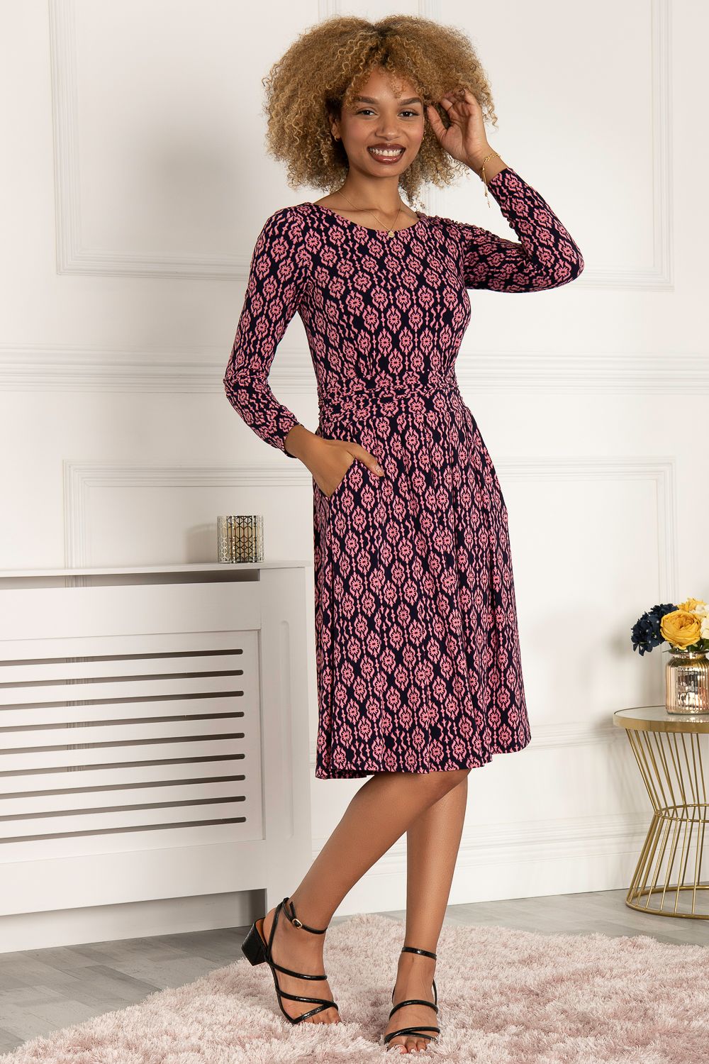 Jolie Moi Kalani Long Sleeve Dress