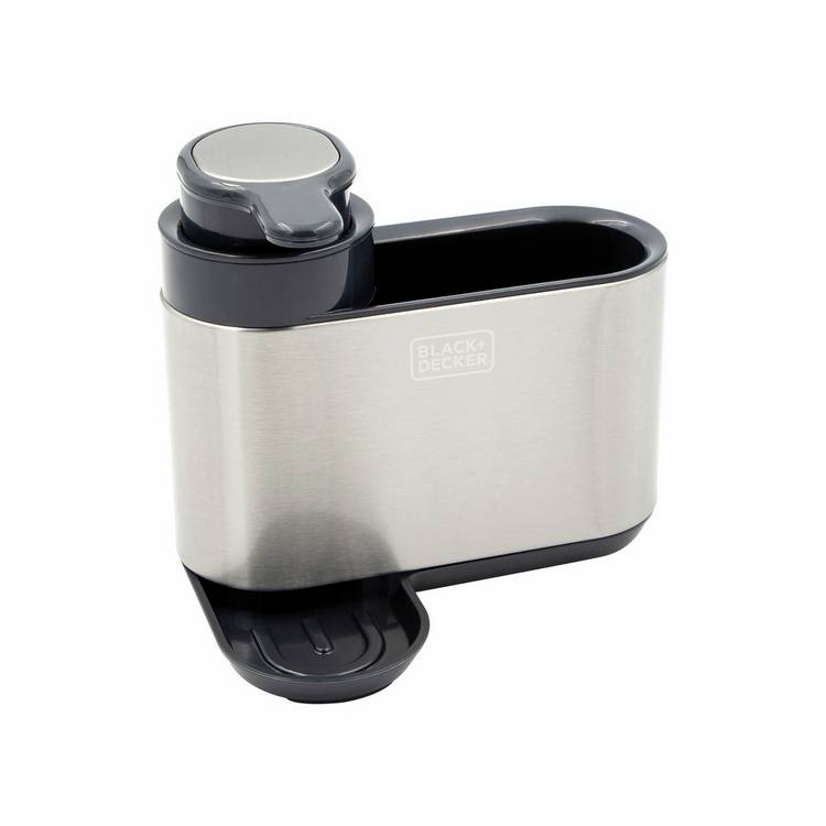 Black   Decker Sink Tidy with Dispenser - Stainless Steel