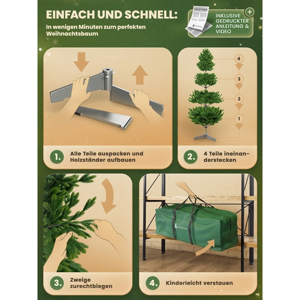 Weihnachtsbaum »Premium Tanne«, mit Holzständer, 240 cm