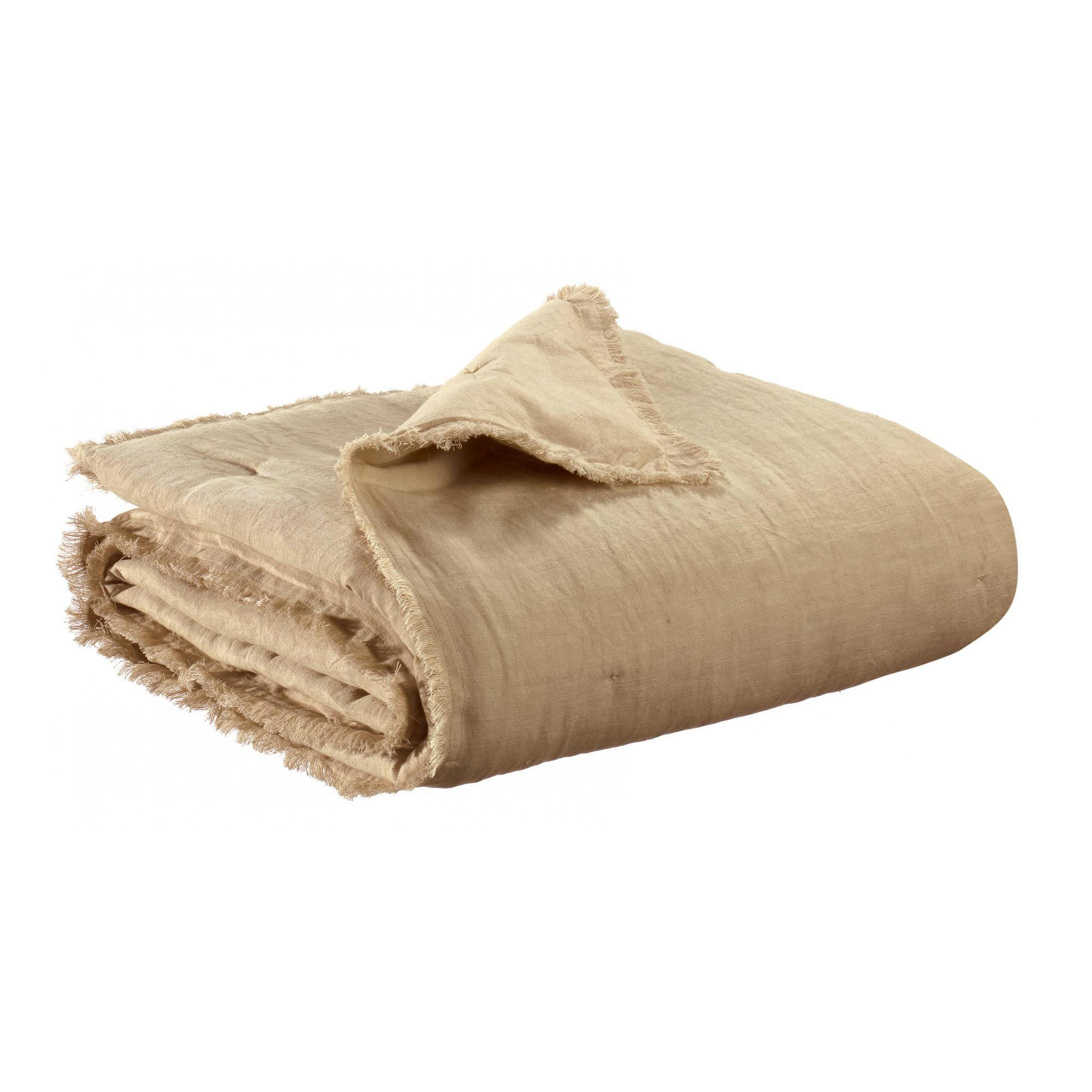 LALY - Plaid uni  en coton galet 135 x 200