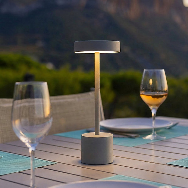 Lampe de table sans fil ROBY Gris clair H30cm