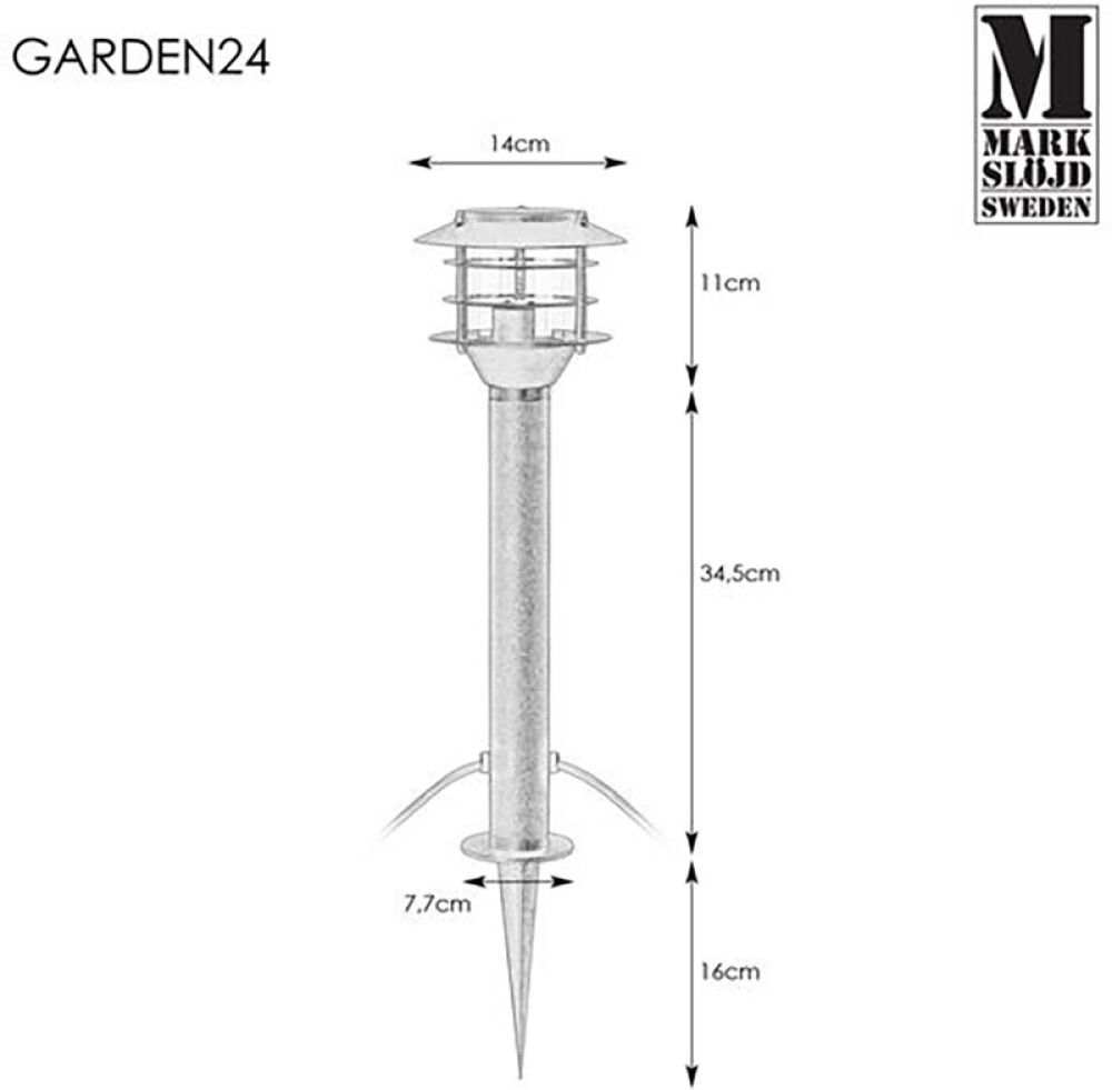 PULLERT MARKSLÖJD GARDEN 24 45CM SVART