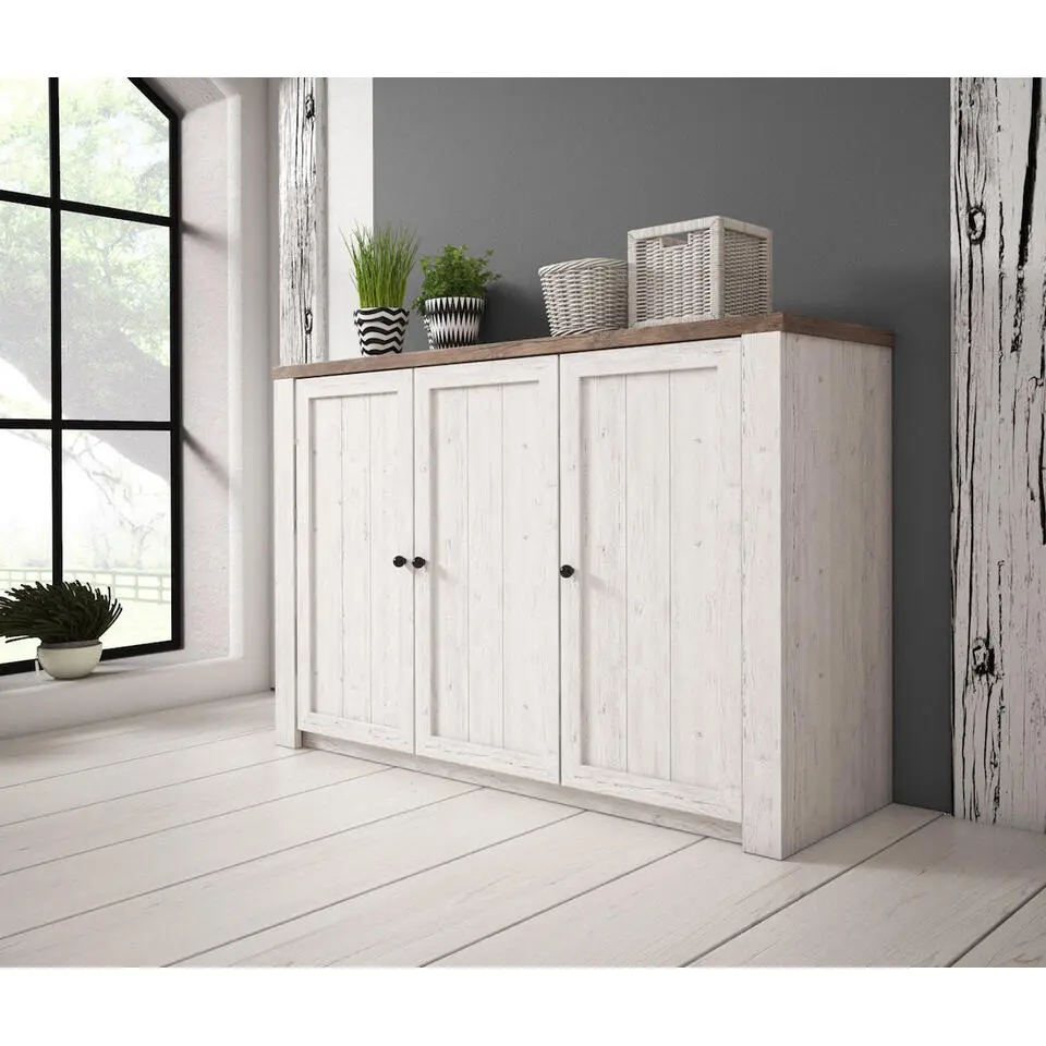 Meubella - Dressoir Parello 4 - Wit - Eiken - 130 cm