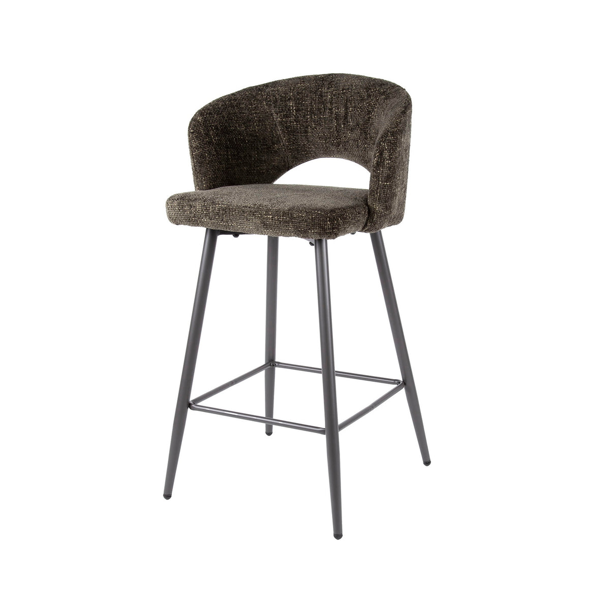 Giga Meubel Barstoel Salon Tissee - Bruin Stof - Set van 2