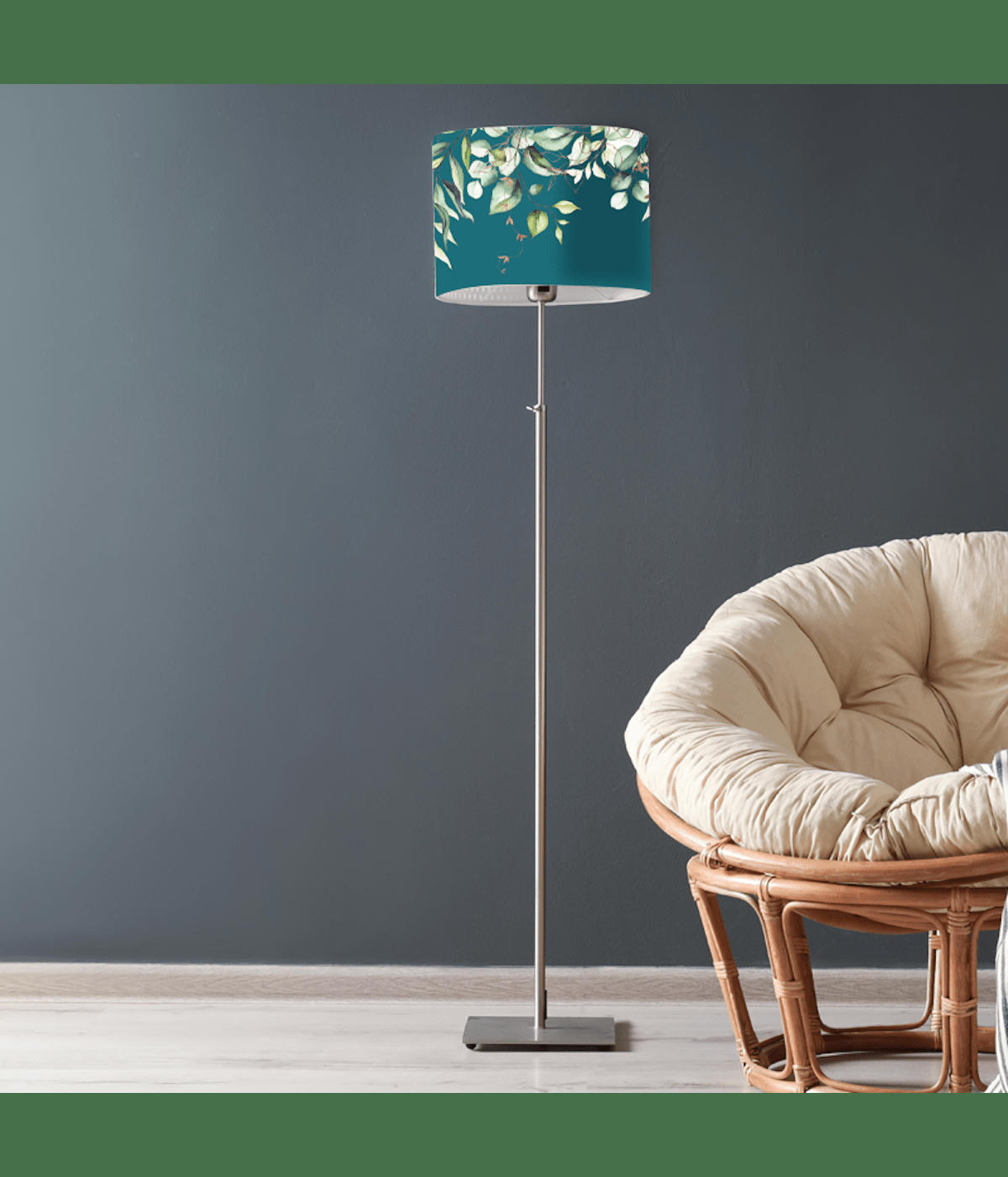 COLORS - Abat-jour Lampadaire Branche Bleu canard D: 45 x H: 25