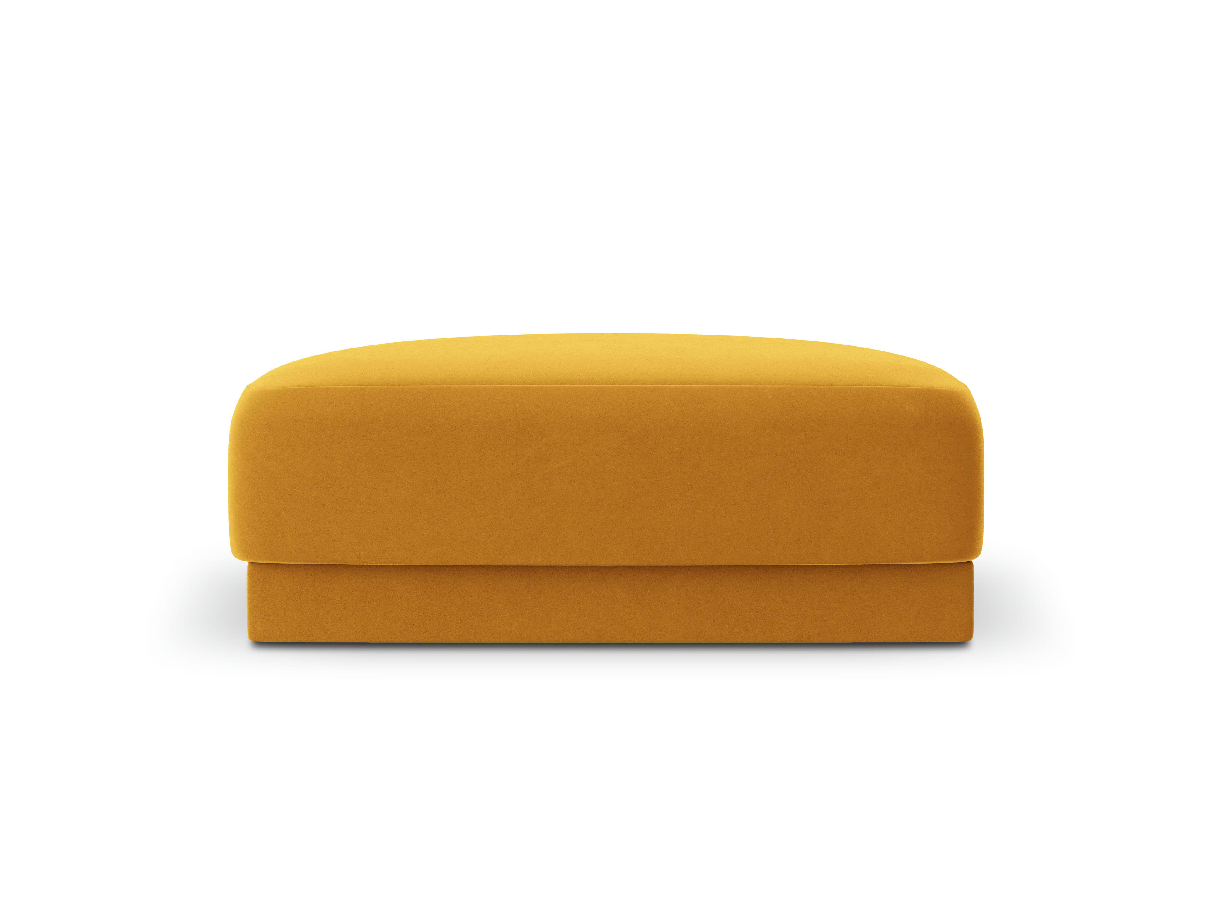 MILEY - Pouf 1 place en tissu velours jaune