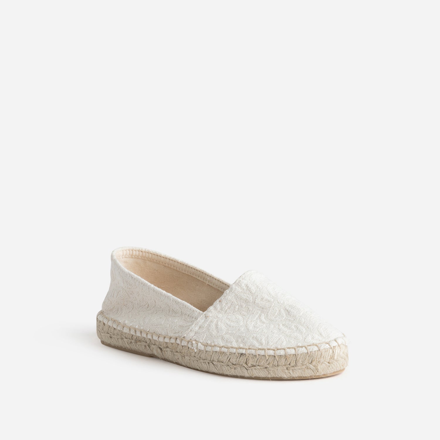 Espadrille écrue toile damassée