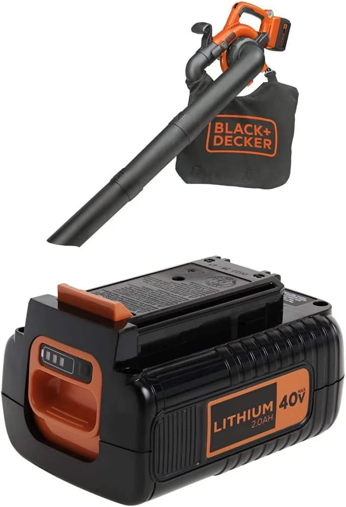 BLACK+DECKER 40V MAX Blower/Vacuum with Extra Battery, 2.0-Ah (LSWV36  LBX2040)