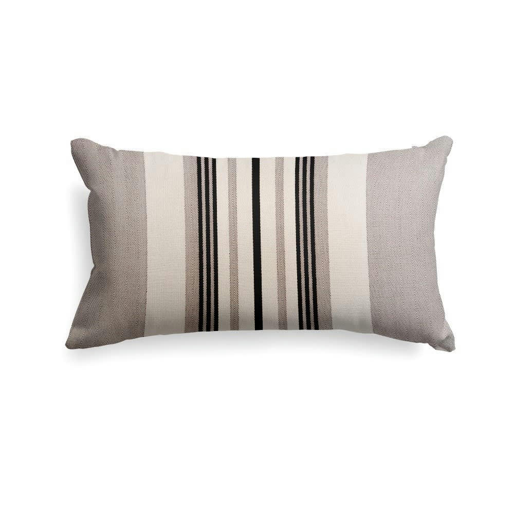 DONIBANE - Housse de coussin coton Gris 25x45 cm