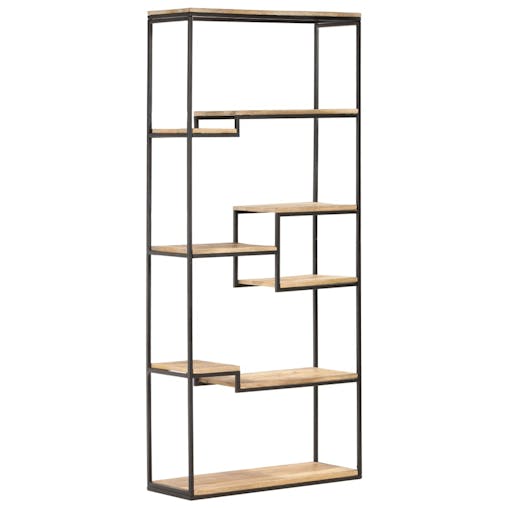 NNEVL Bookcase 80x30x180 cm Rough Mango Wood