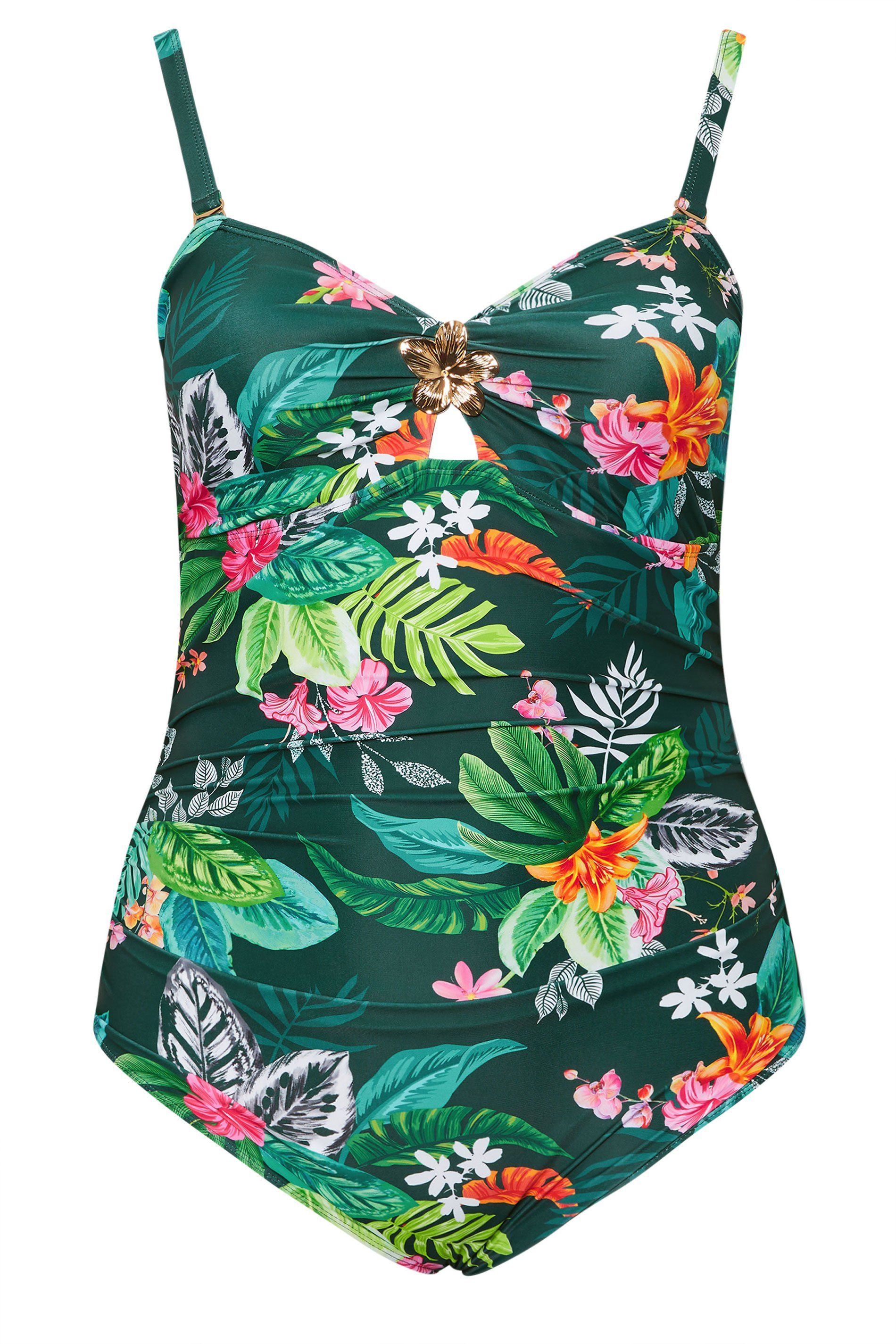 Yours Tropical Print Swimsuit