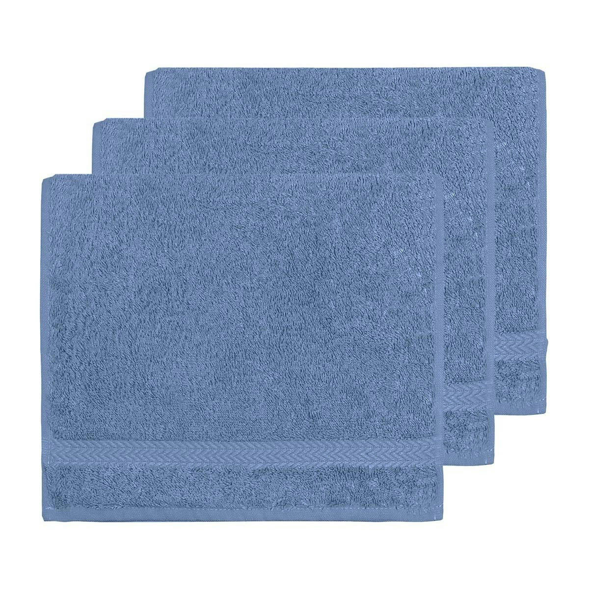 LUXURY - Lot de 3 serviettes invité 550gr/m²  cobalt 30x50 cm