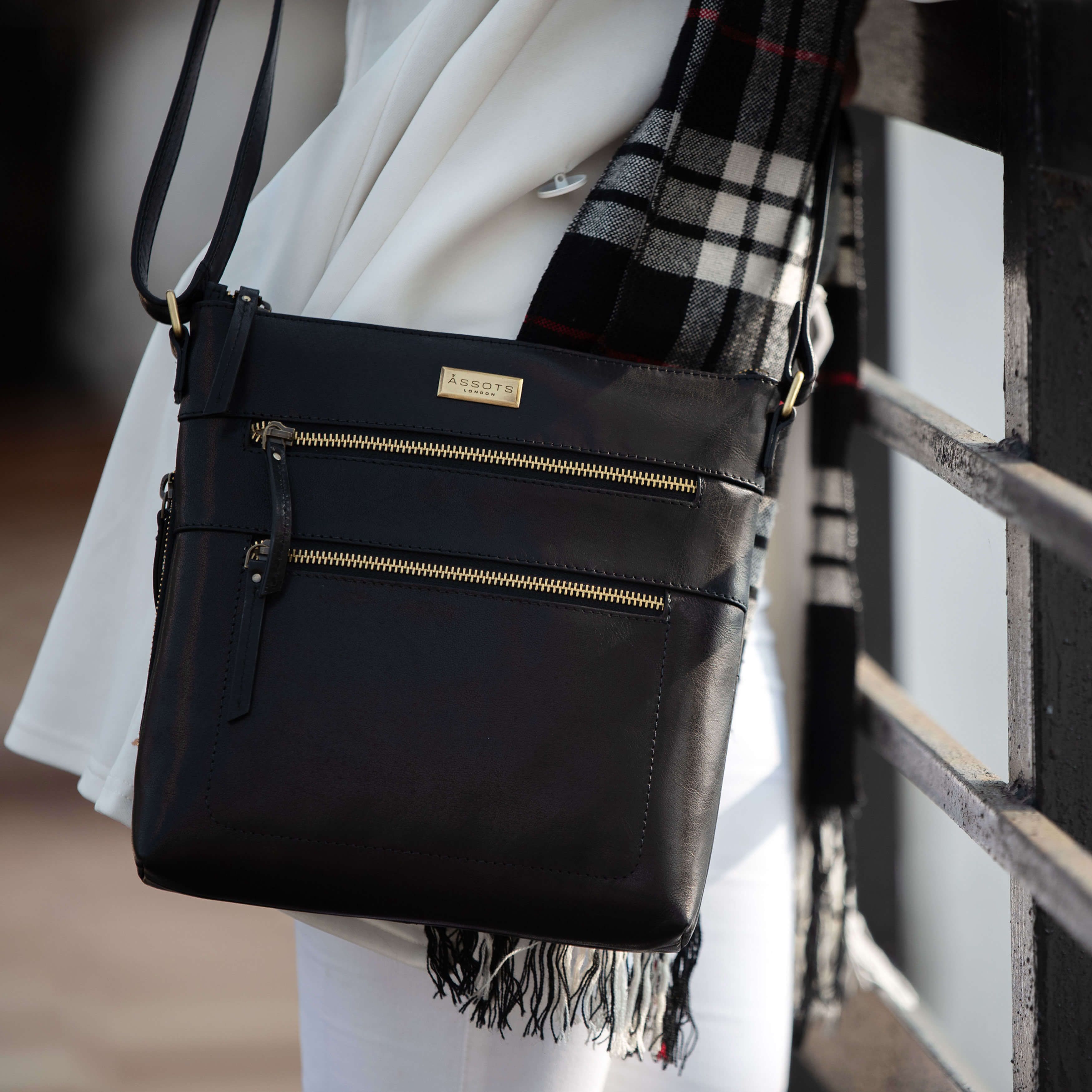 Assots London CORI' Polished Vegetable Tanned Real Leather Crossbody Bag
