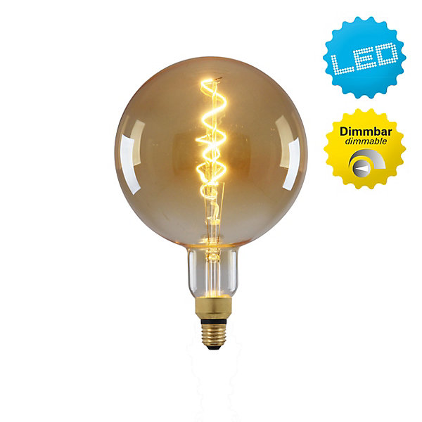 Ampoule LED DILLY MAX 5W métal et verre blanc chaud douille E27 lampe LED décorative hauteur env 30cm