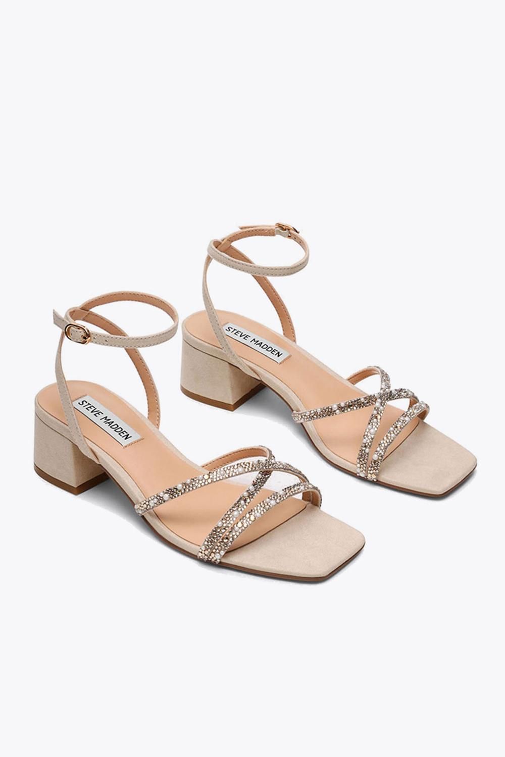 STEVE MADDEN Gabby Heel Cream' Fabric Heels