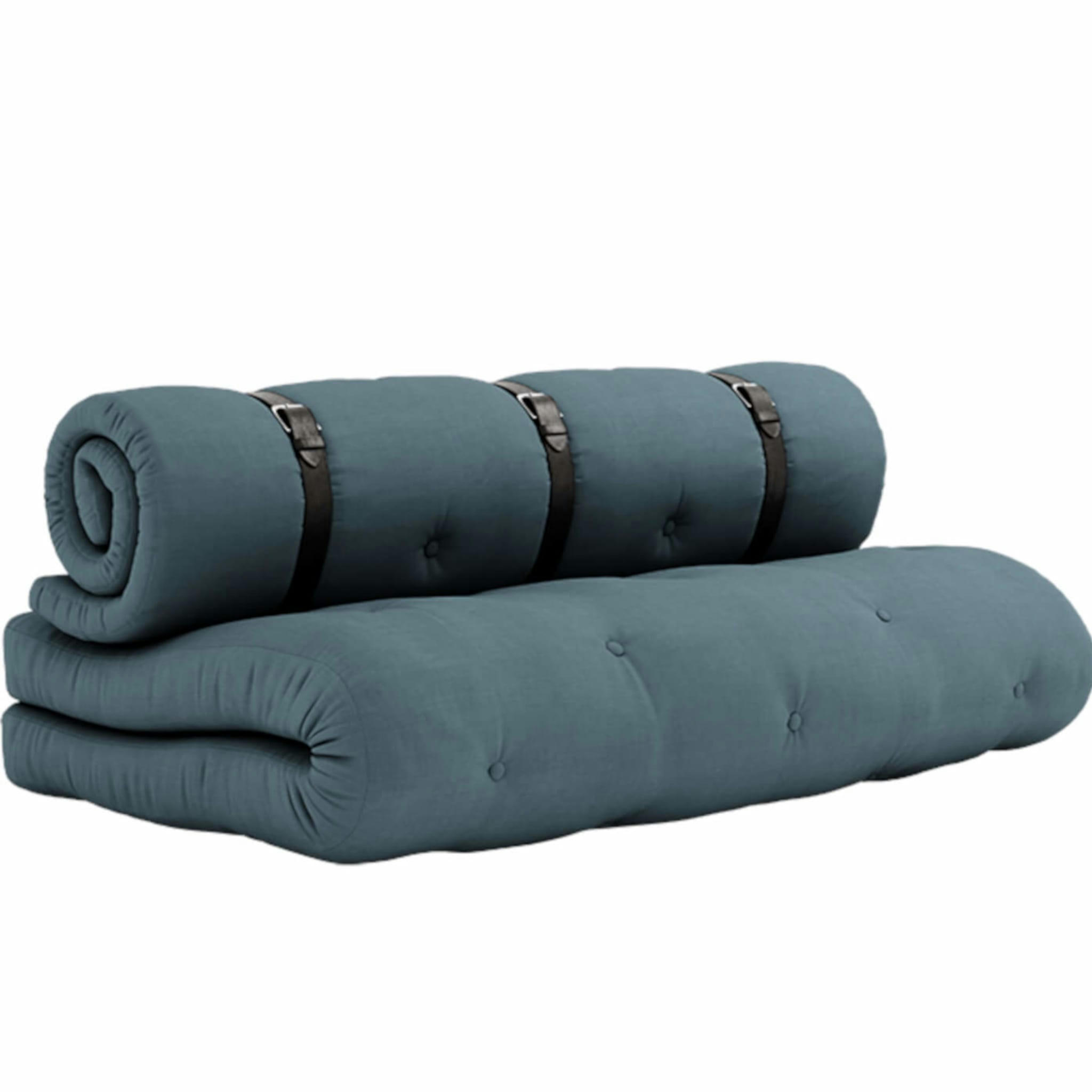 - Matelas 140x200 et fauteuil en futon bleu pétrole 2 en 1