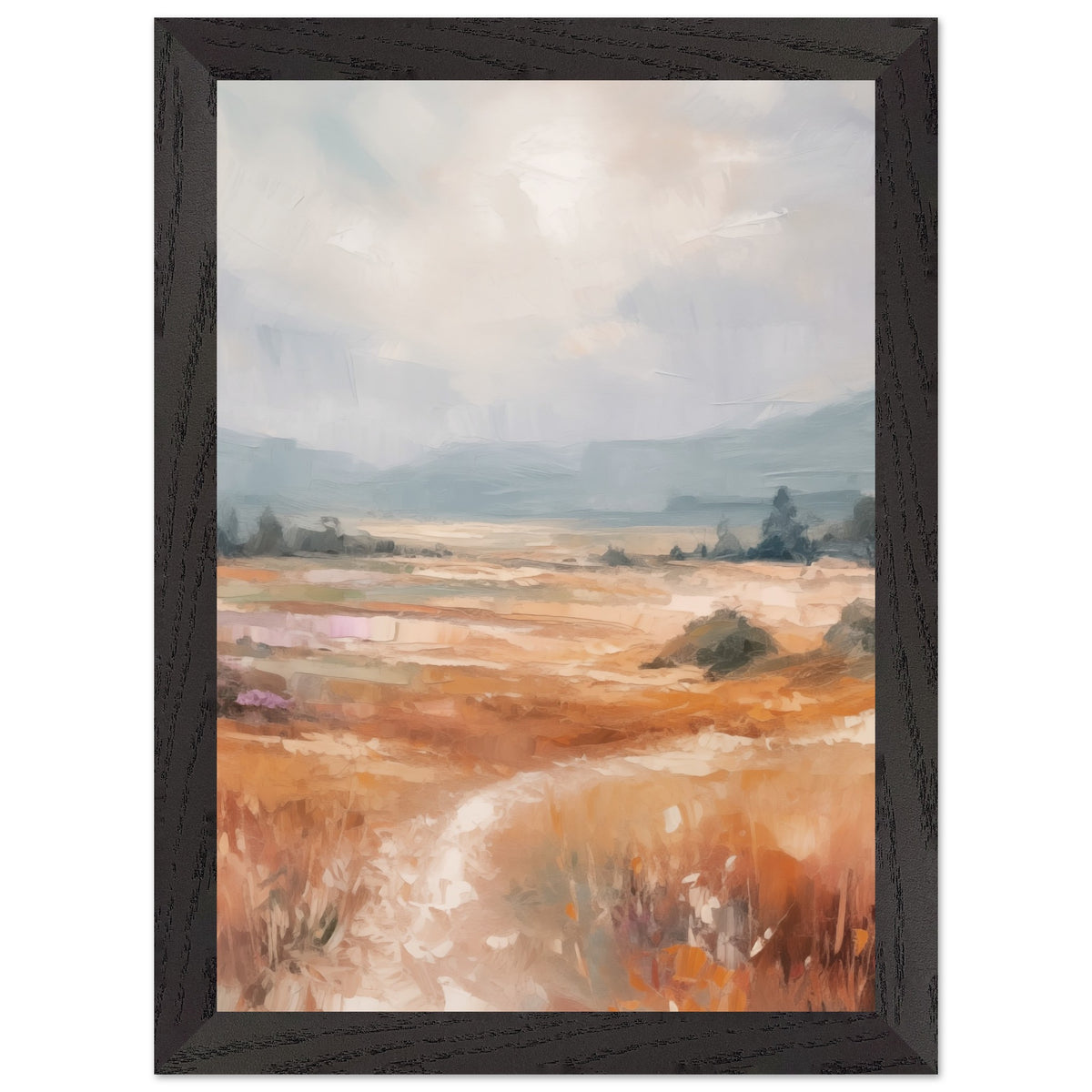 Artfulprints Poster met Lijst Abstract - Open field  - A4 21x29.7 cm - Meerkleurig