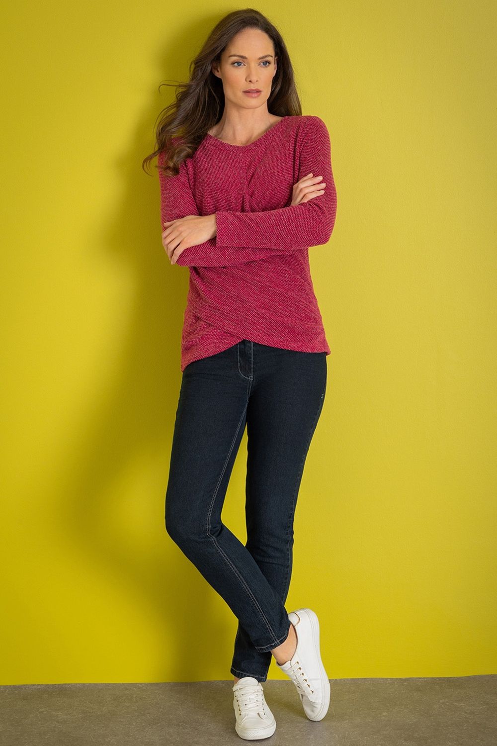 Klass. Wrap Front Knitted Top