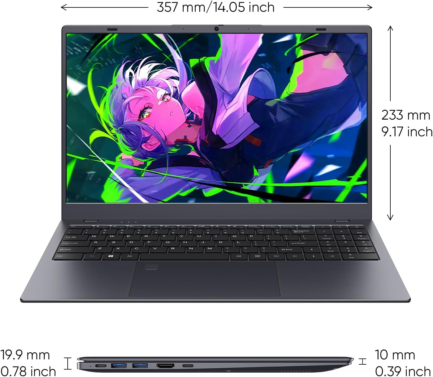Coolby 15.6inch Laptop  12GB RAM/256GB SSD  1920x1080 IPS Display  Intel N95(Beats N5095) Quad Core Laptop Computer  Support Fingerprint  WiFi 5  BT