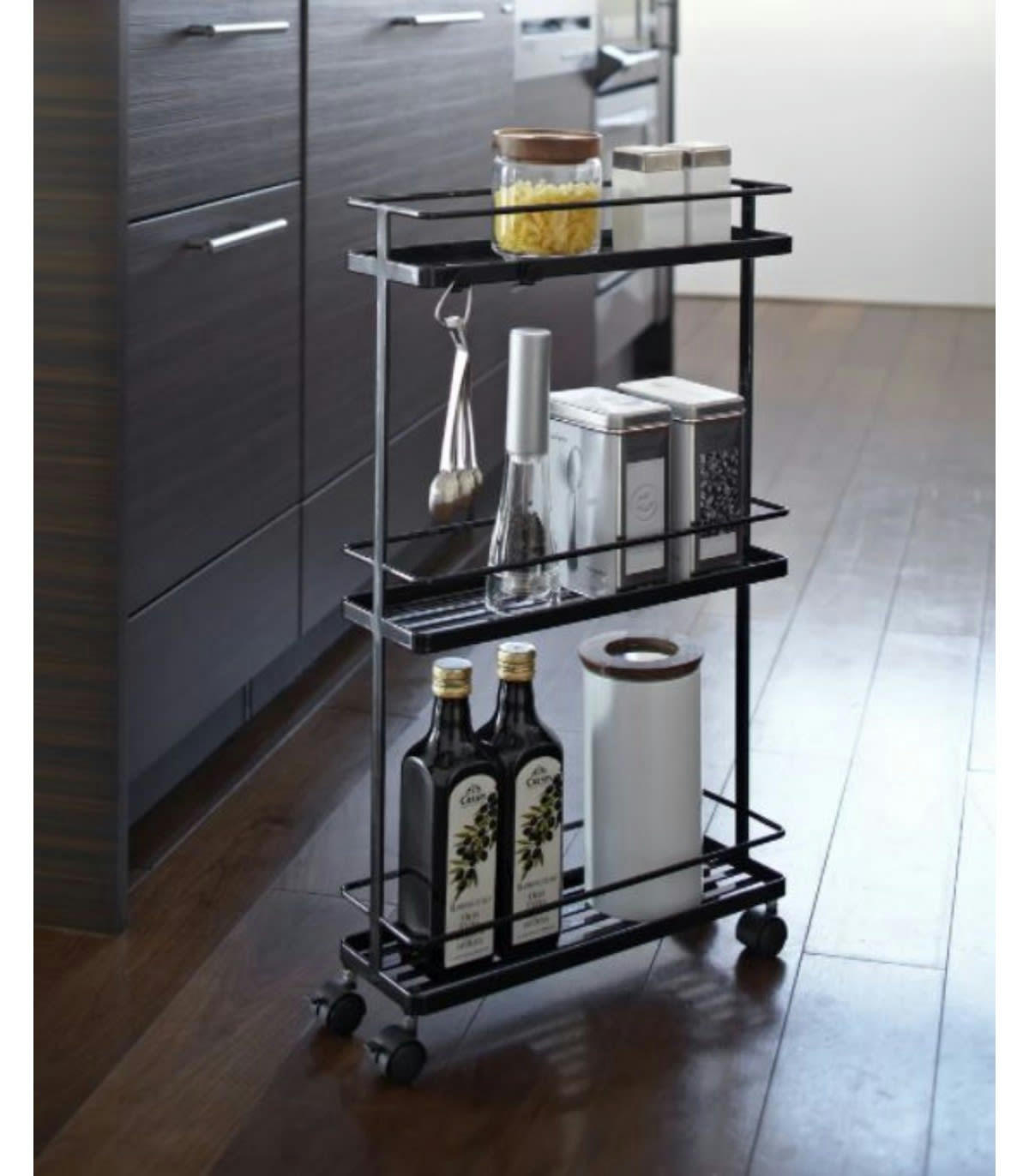 - Desserte de cuisine sur roulettes noire
