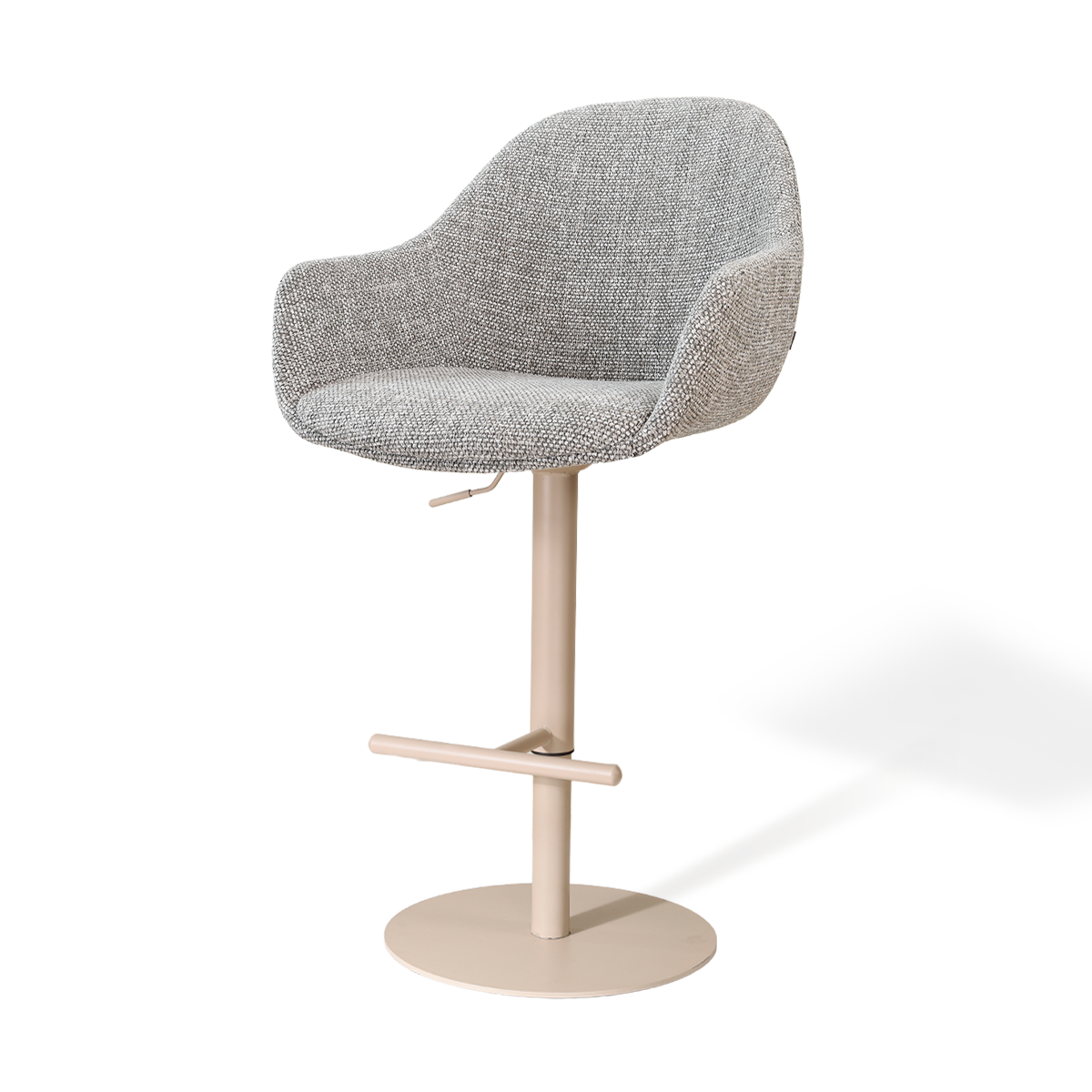 Nolon Niva-Mae tulp barkruk grijs blend verstelbaar - beige poten