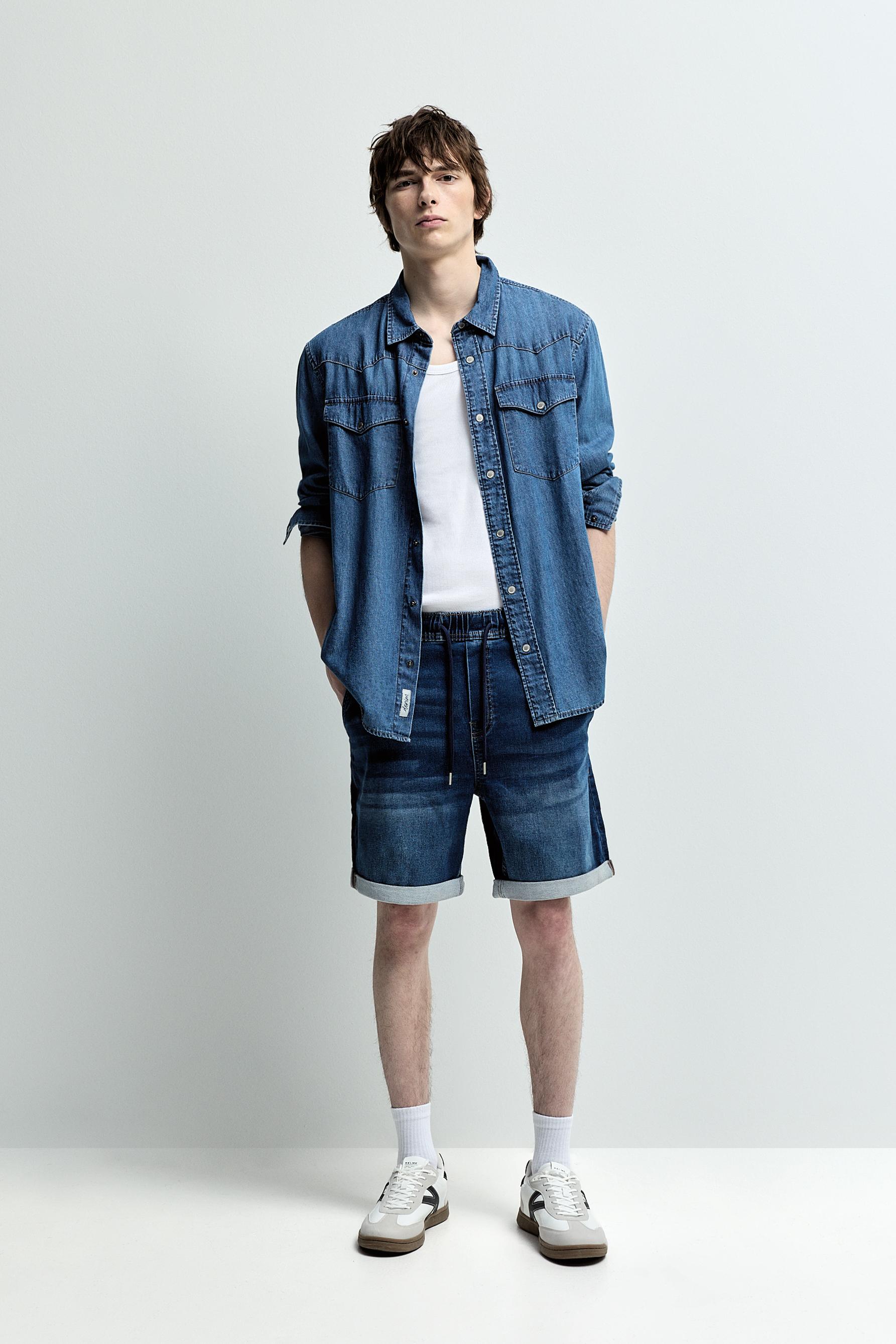 Bermuda denim jogger fleece