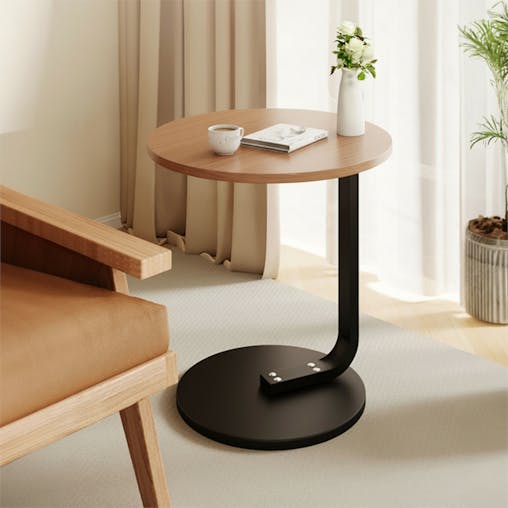 SOGA 50cm Wood Board Mini Side Table Movable Lightweight w/ Black Frame