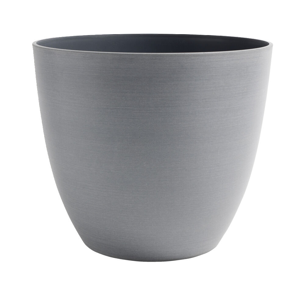 Pot rond plastique gris Ø28,8xH25cm