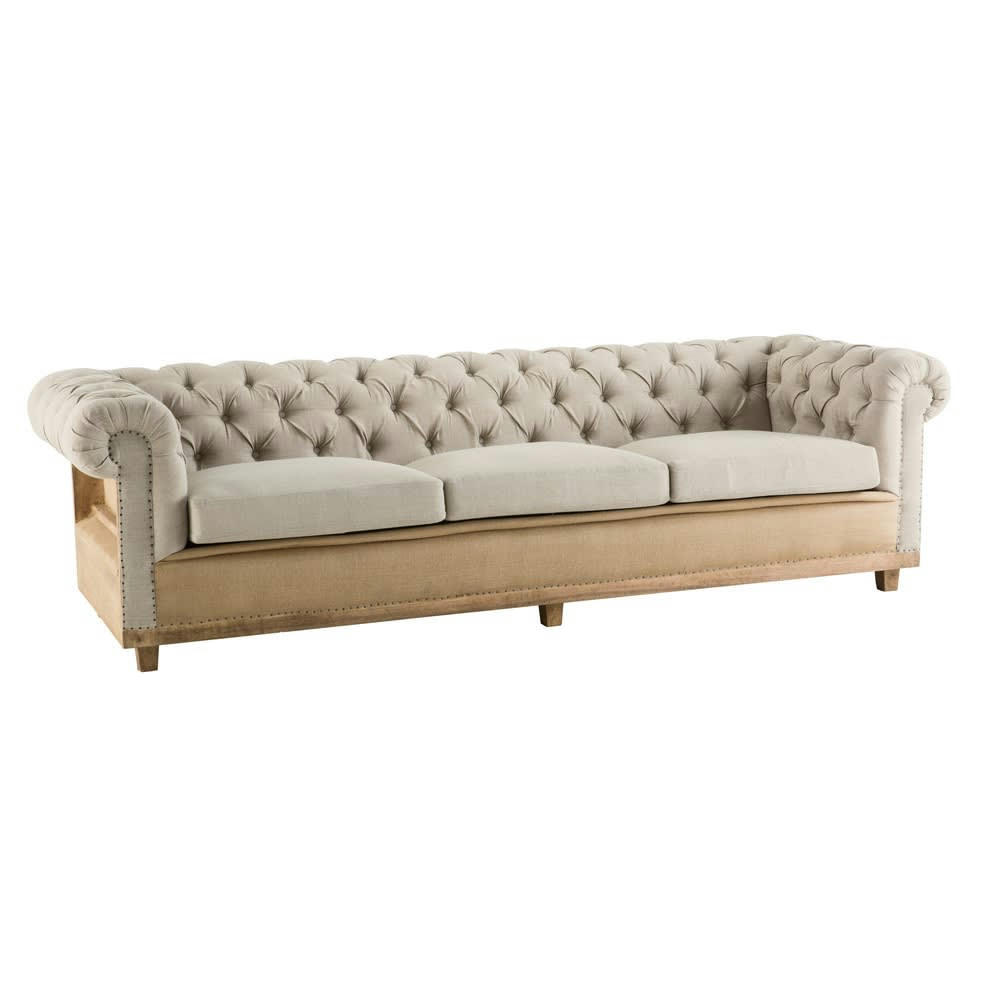 Amadeus - Canapé 4 places en lin beige