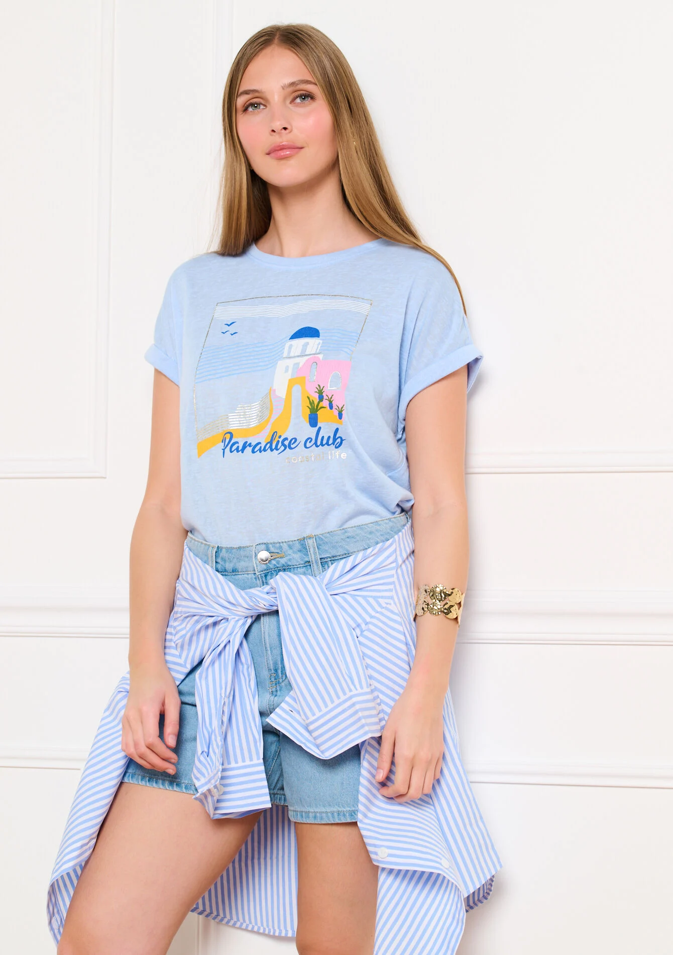 T-shirt met zomerse print