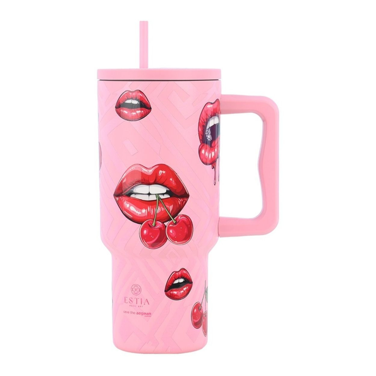 Kubek termiczny Blush Pop 900 ml stal nierdzewna różowy ze słomką