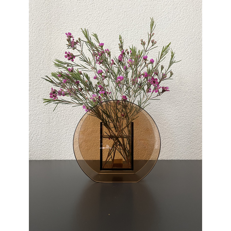 Vaas ovaal - bruin - 18x6x17 cm