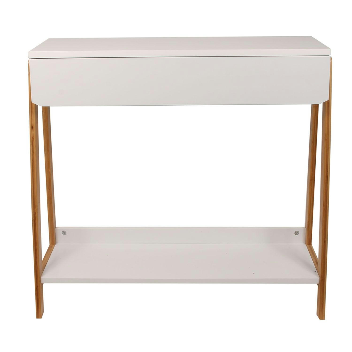 PEMBA - Console scandinave  L. 83 x H. 77 cm blanc