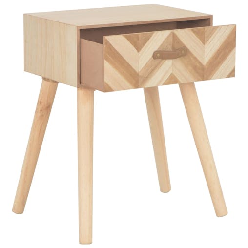 NNEVL Bedside Cabinet with Drawer 44x30x58 cm Solid Wood