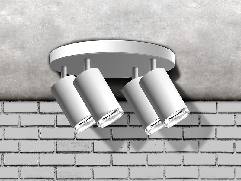 Lampa sufitowa Turyn spot 4-punktowy aluminiowy biały