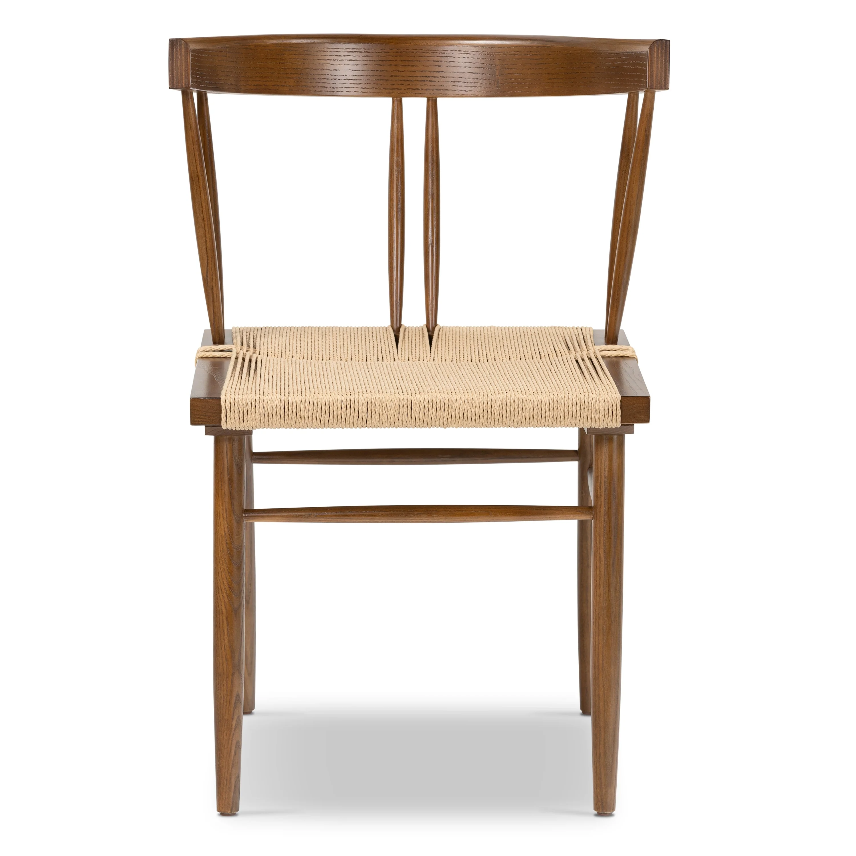 Poly & Bark Ferrara Dining Chair - Wood Frame with Handwoven Hemp Cord Seat
