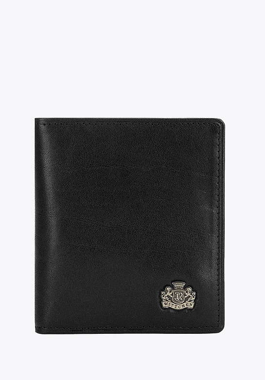 Etui na karty ze skóry z herbem bez zapięcia czarne