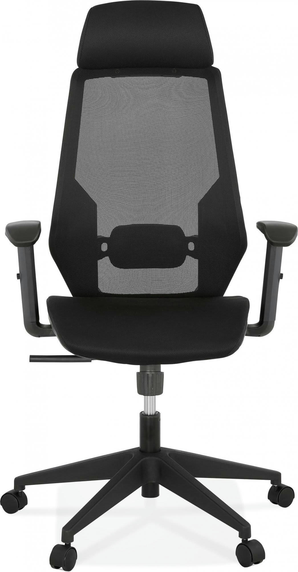 REGLO - Fauteuil bureau Tissu Noir 360° H. assise 43 cm rembourré