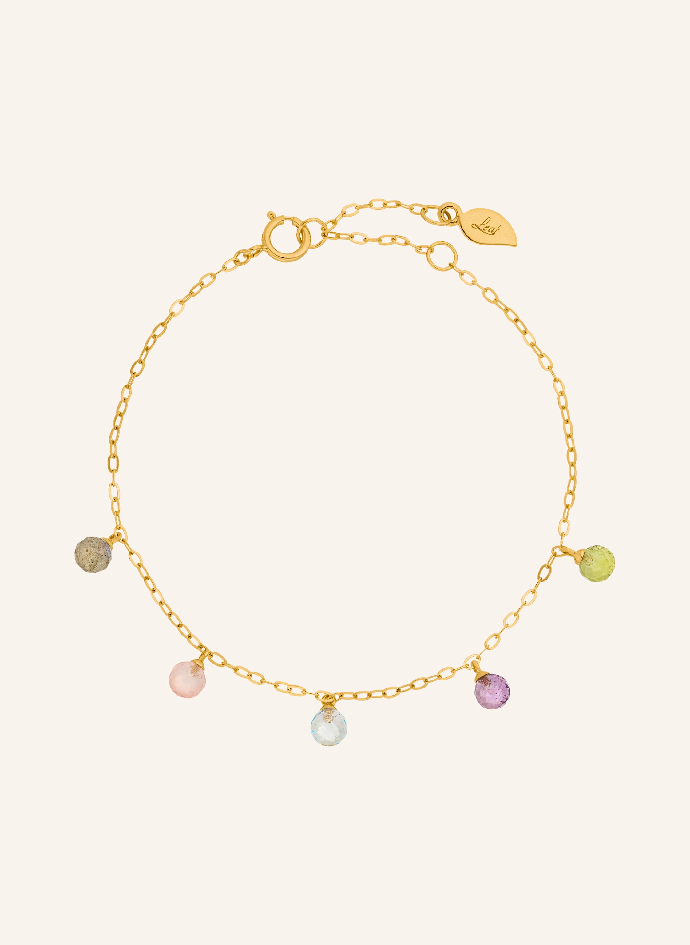 Leaf Armband SWEET GEMS aus 14 Karat Gelbgold