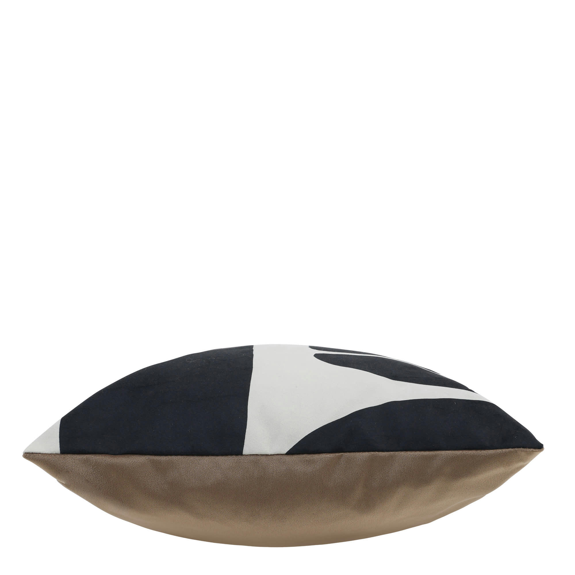 - Coussin en velours à imprimé monochrome blanc/noir