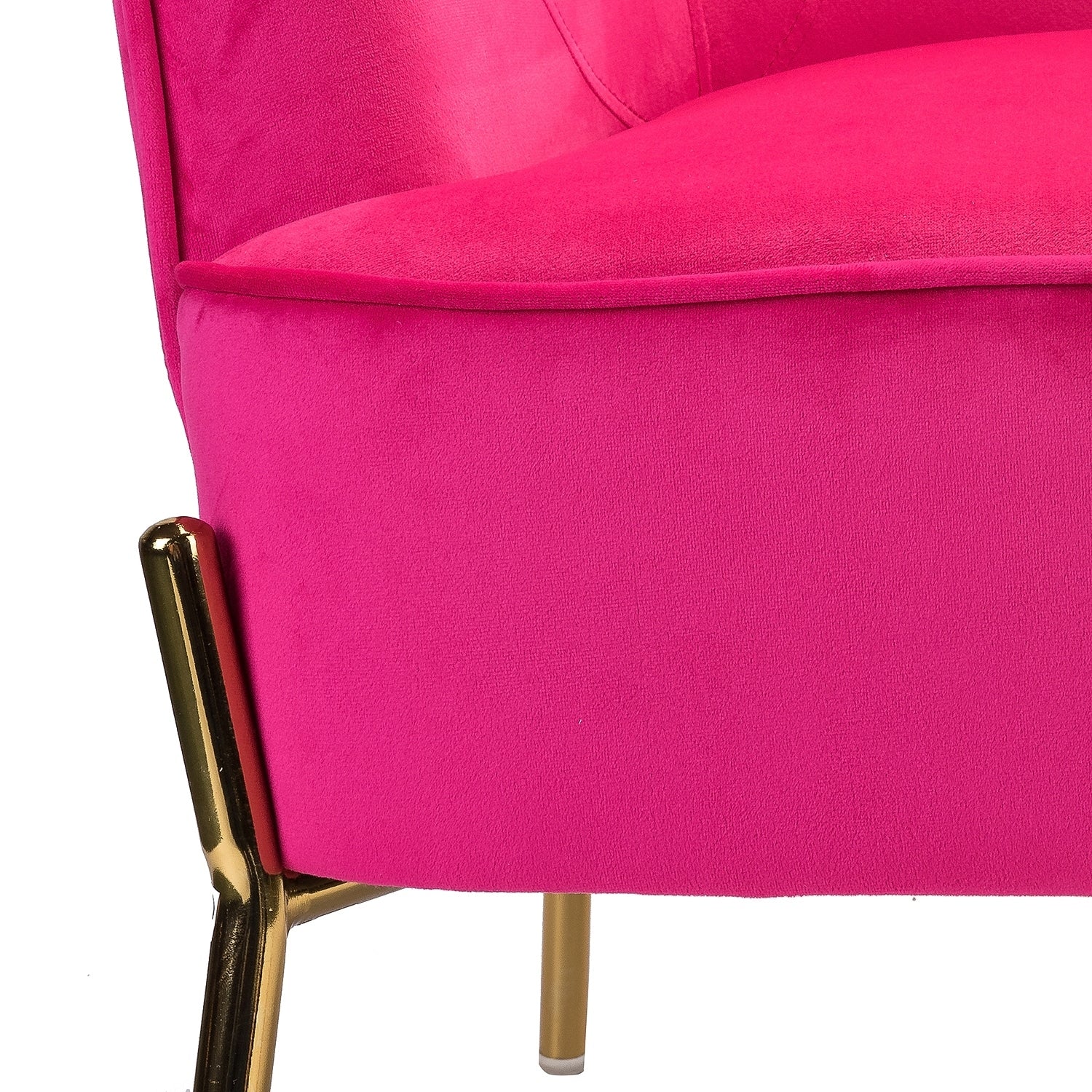 Marina Modern Velvet Accent Chair with Golden Legs Set of 2 by HULALA HOME