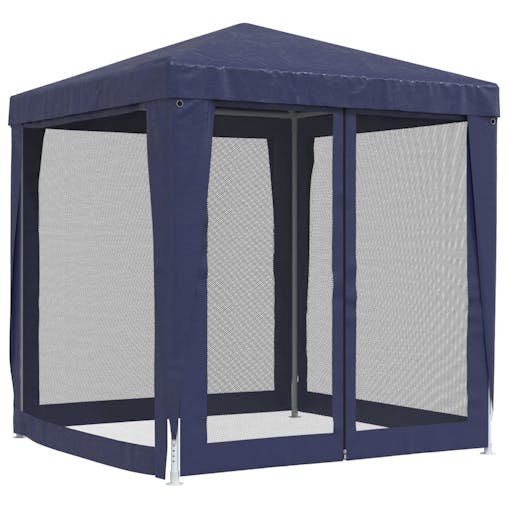 NNEVL Party Tent with 4 Mesh Sidewalls Blue 2x2 m HDPE