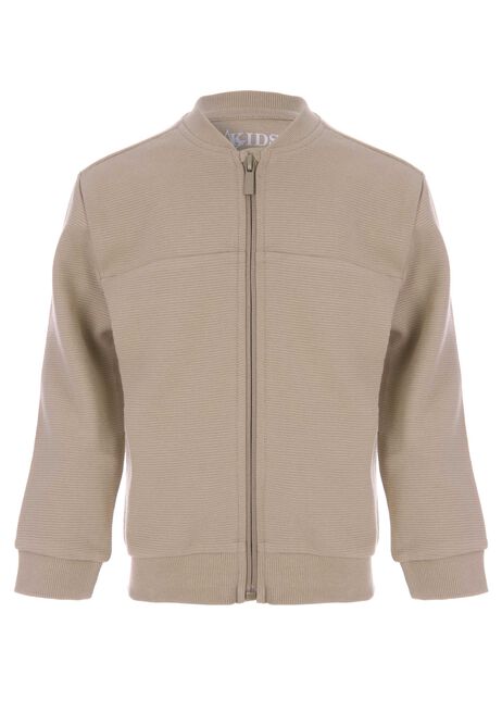 Younger Boys Stone Cotton Bomber Jacket