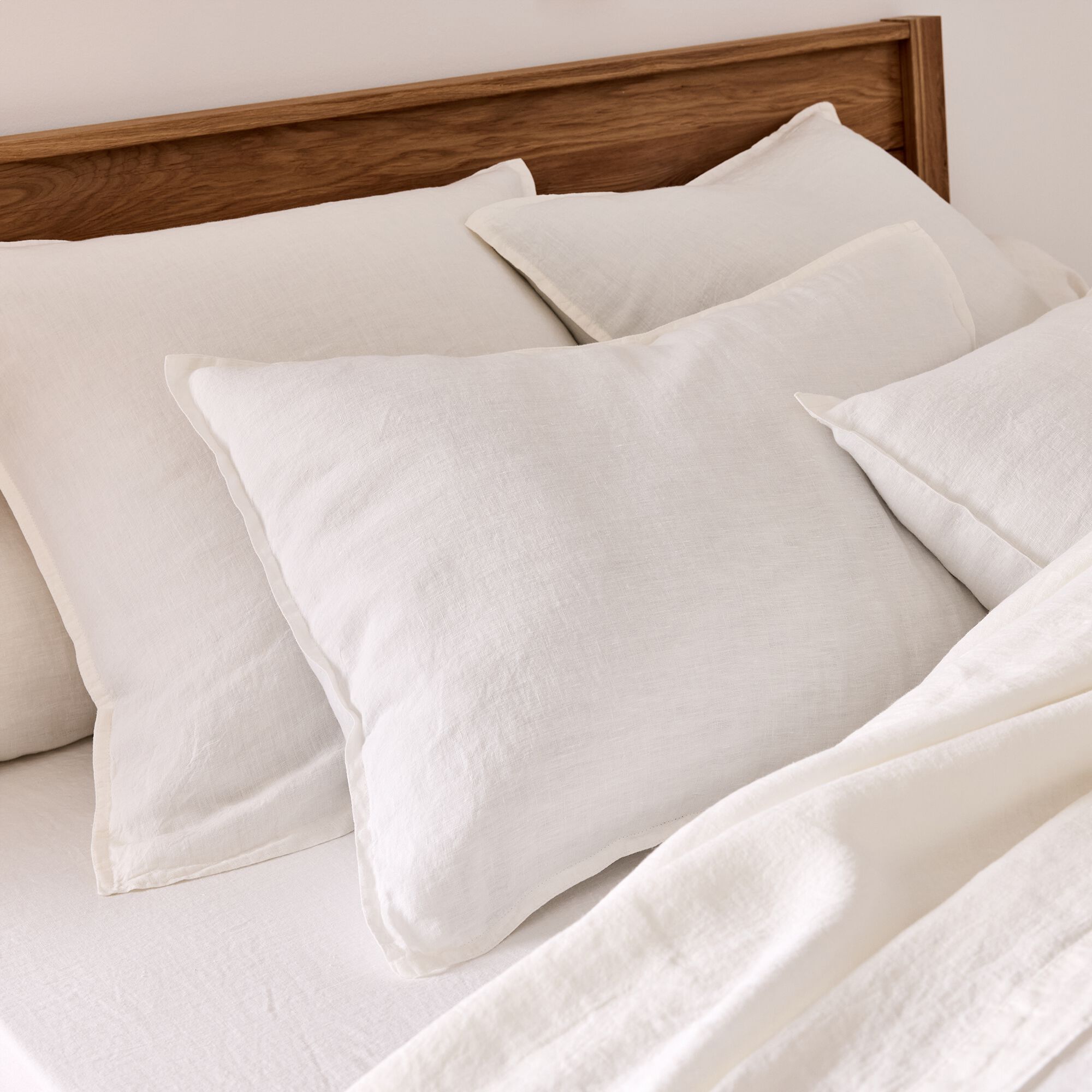 VENCE - Lot de 2 taies d'oreiller en lin lavé - blanc capelan 50x70cm