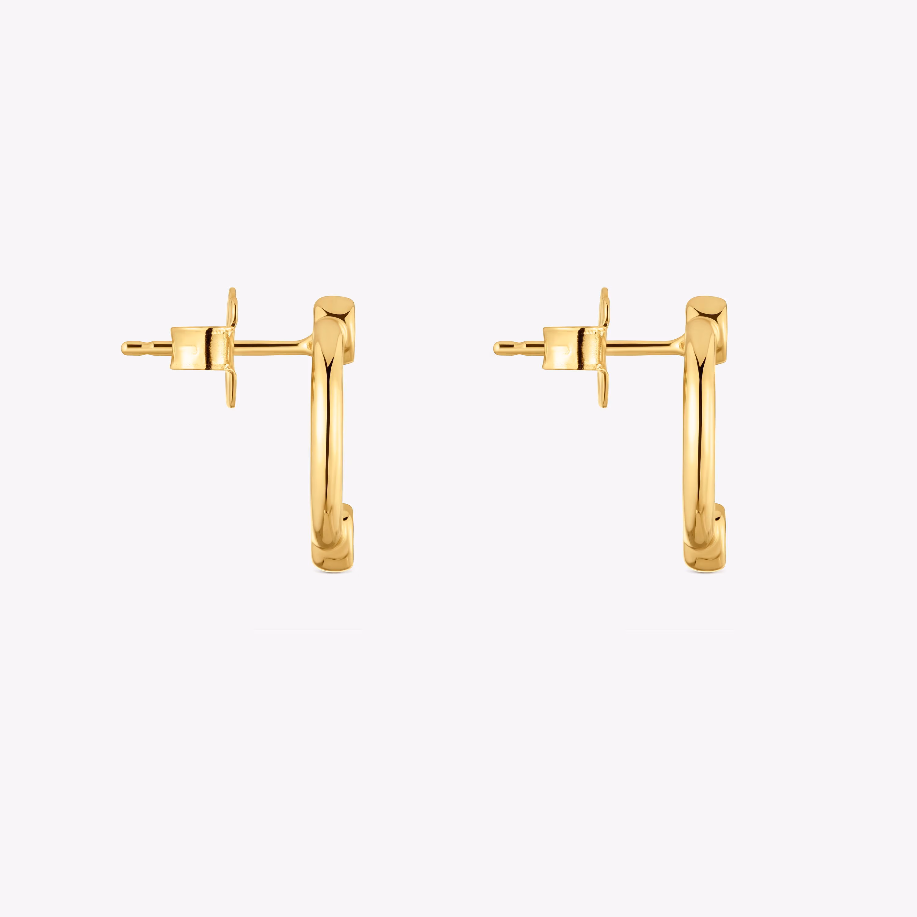 Pendientes círculo con baño de oro 18 kt sobre plata y diamantes creados en laboratorio Straight LGD